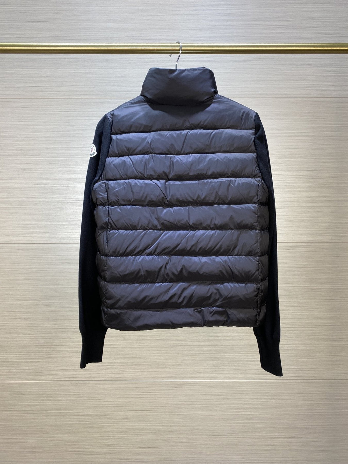 Moncler Women's Knit-Sleeve Hybrid Puffer Jacket