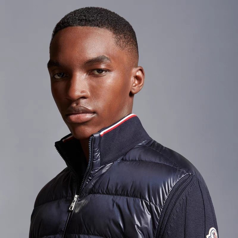 Moncler Quilted Knit-Sleeve Jacket