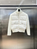 Moncler Women's Short Quilted Knit-Sleeve Jacket