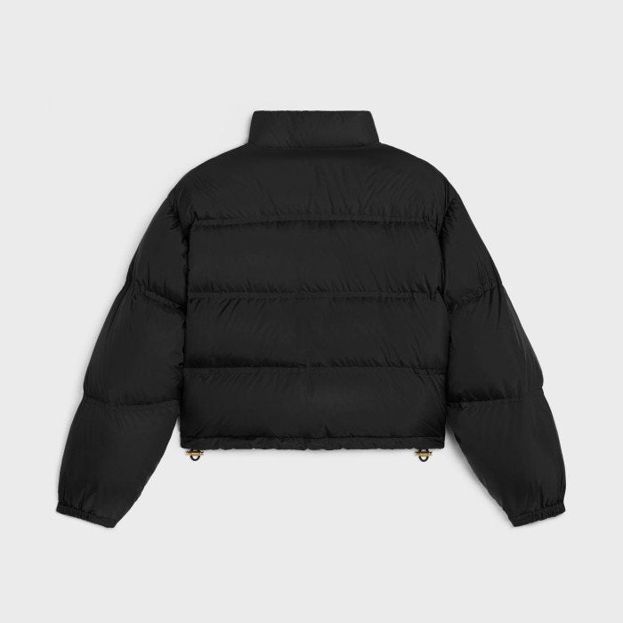 CELINE Down Coat Cropped Quilted Puffer Coat