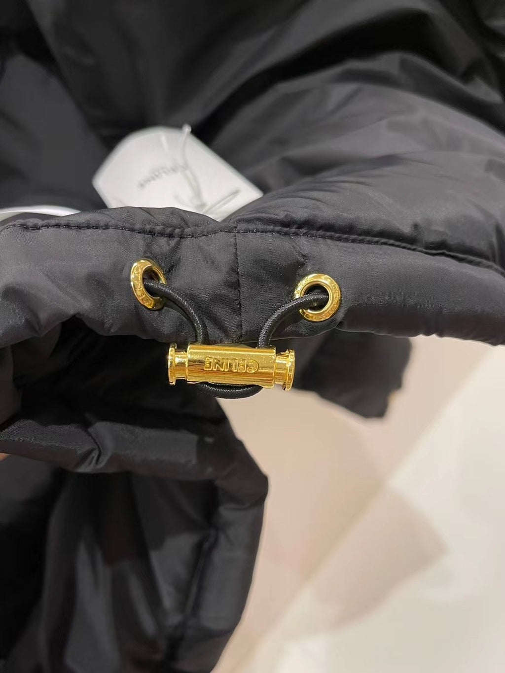 Celine Black Cropped Quilted Puffer Coat