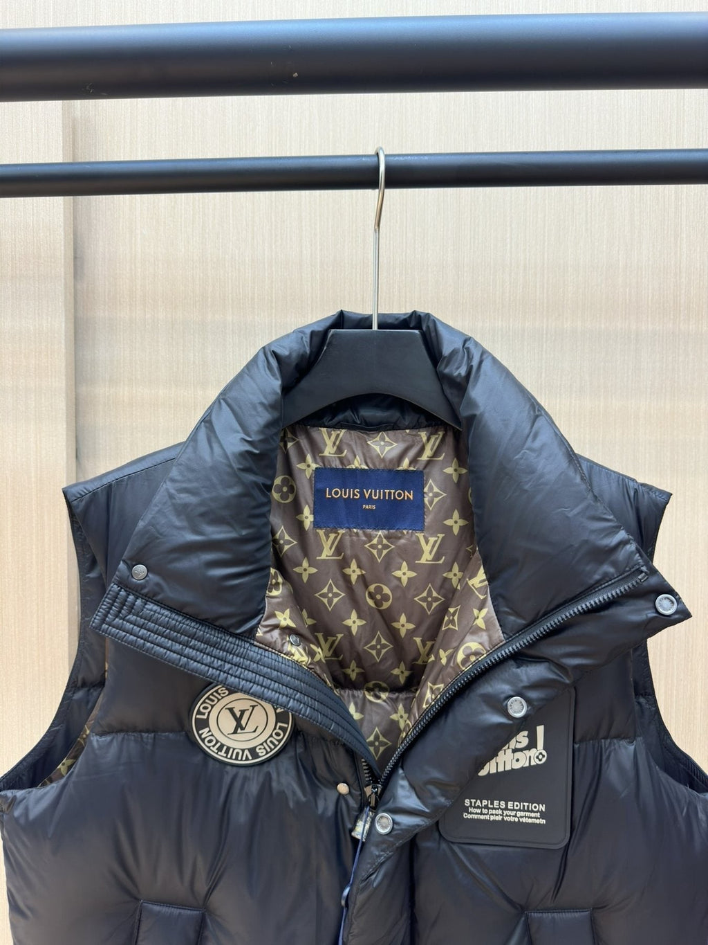 LV Black Quilted Down Vest
