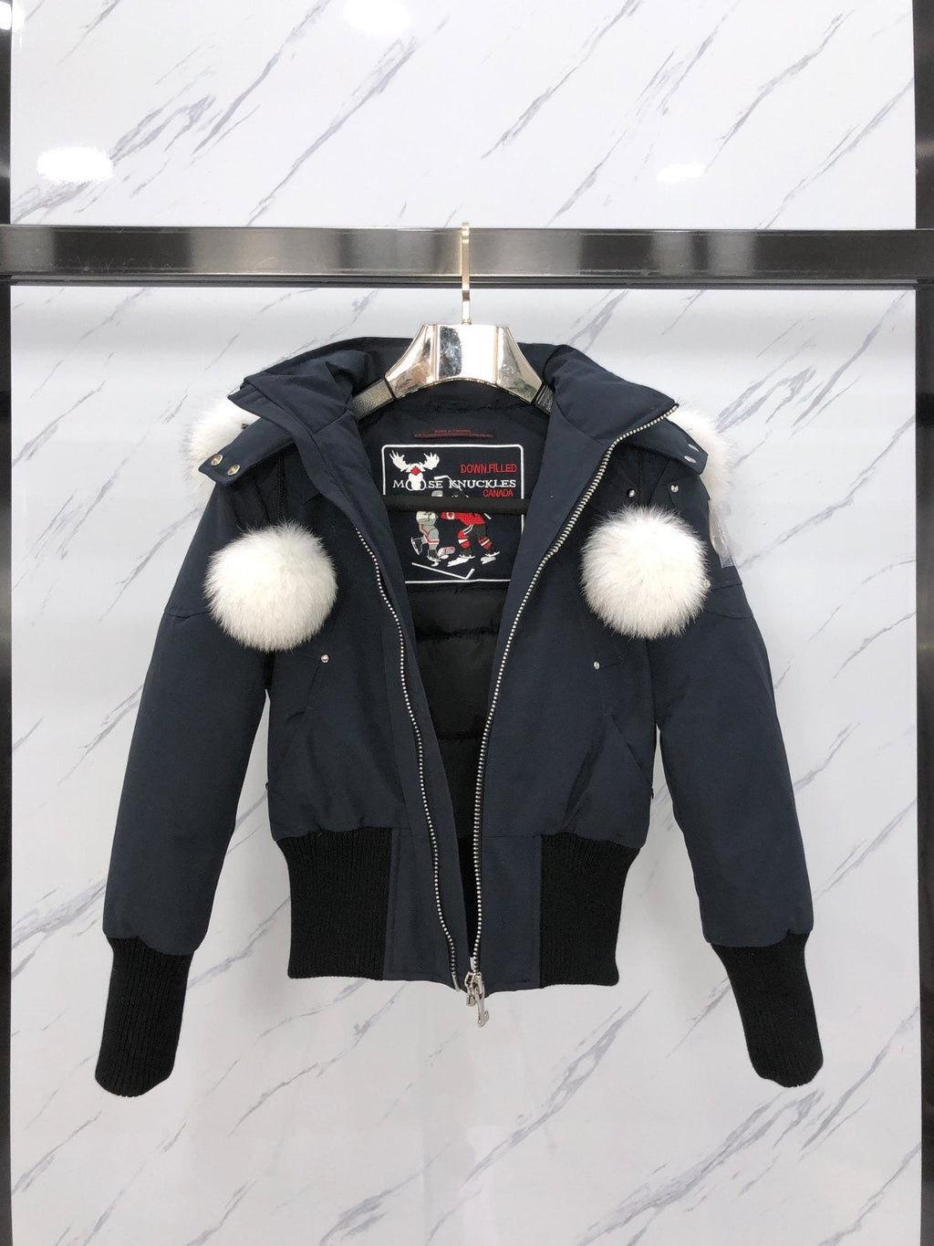 Moose Knuckles Women's Fur-Trim Hooded Puffer Jacket