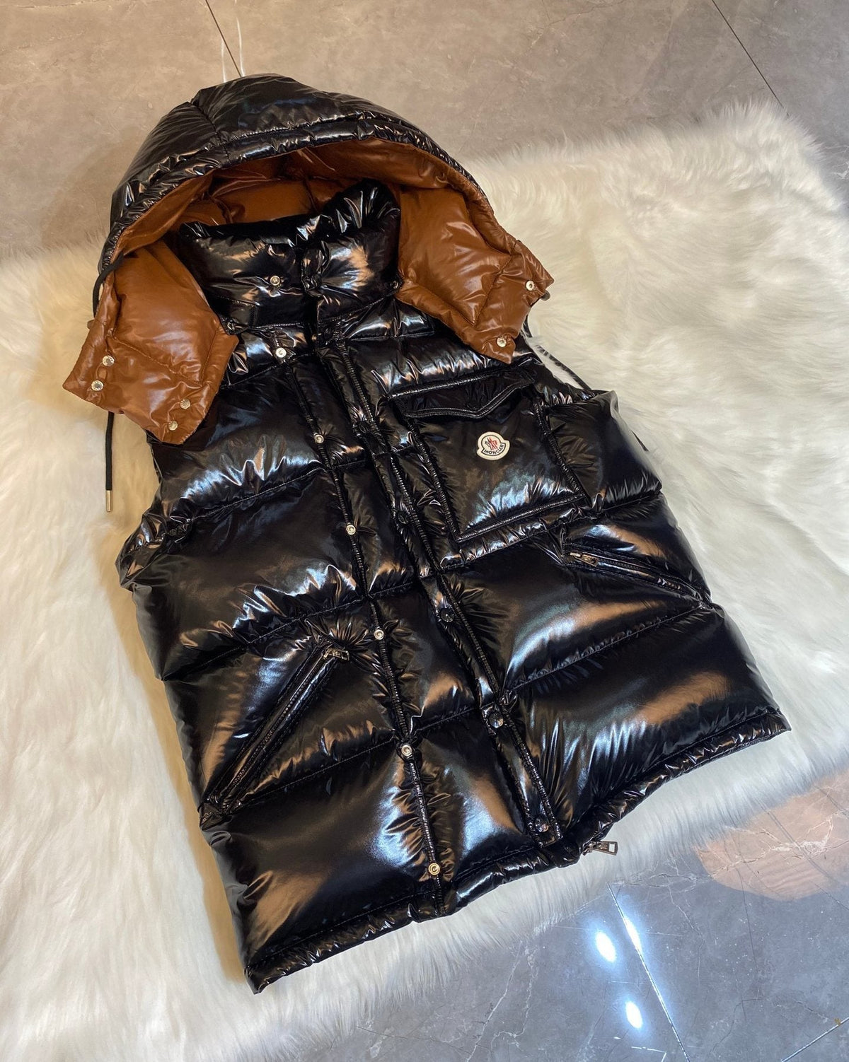 Moncler Glossy Convertible Puffer Coat