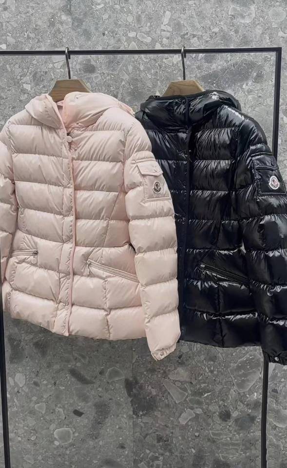 Moncler Women's Hooded Glossy Puffer Coat