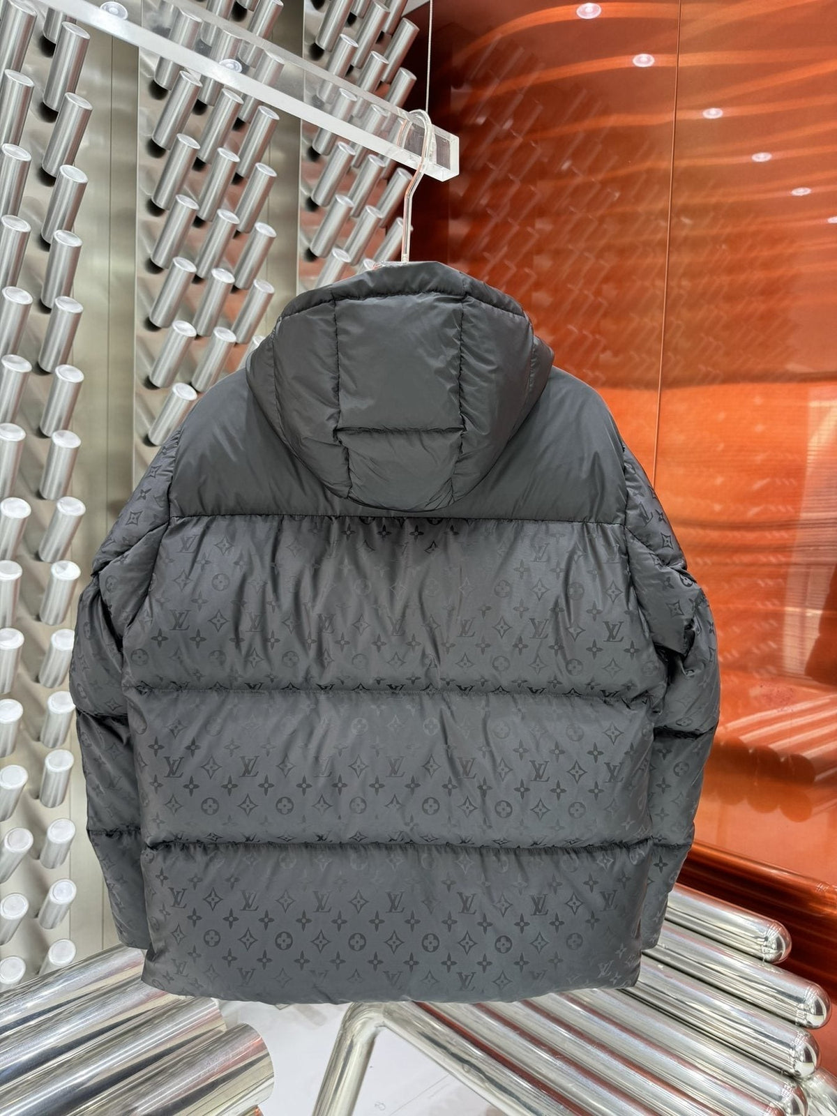 LV Hooded Quilted Puffer Coat