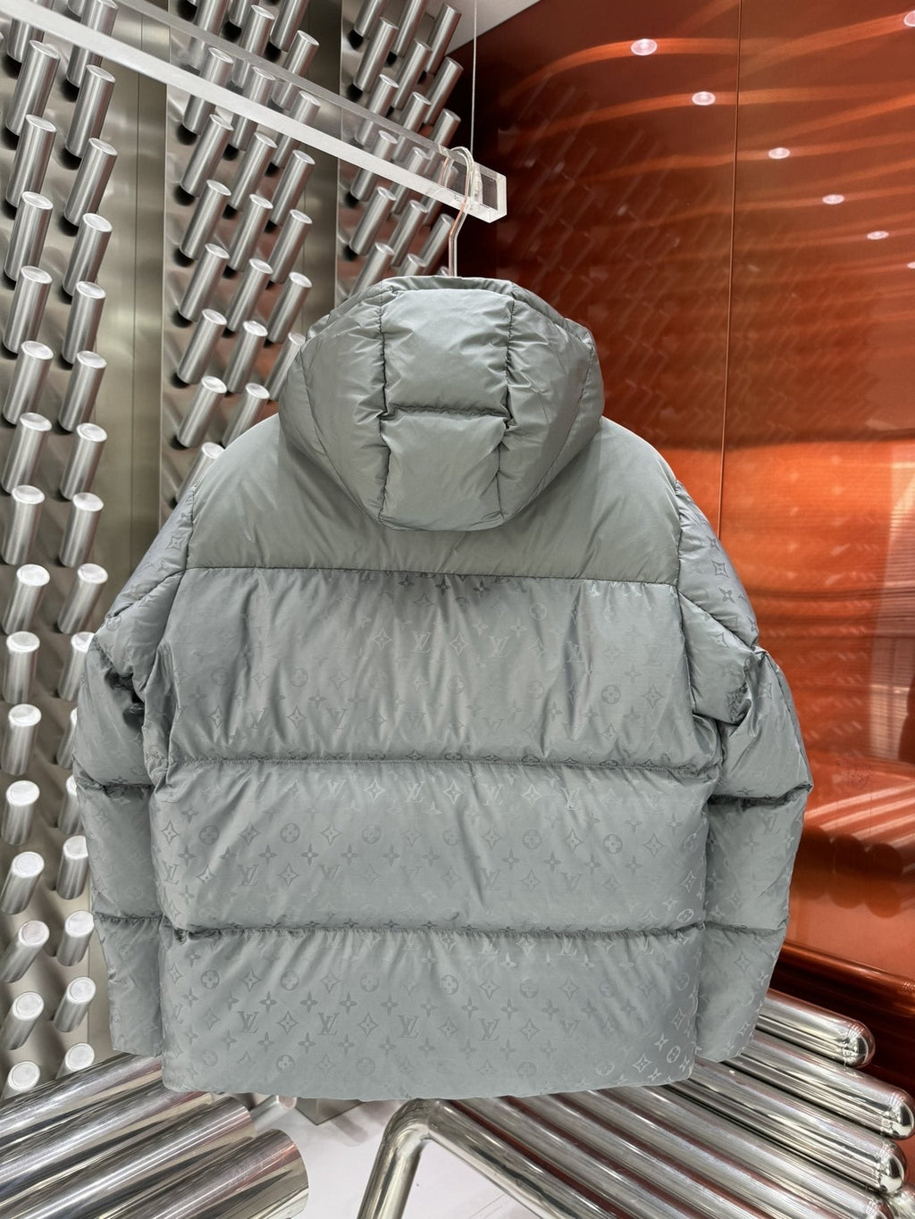 LV Hooded Quilted Puffer Coat