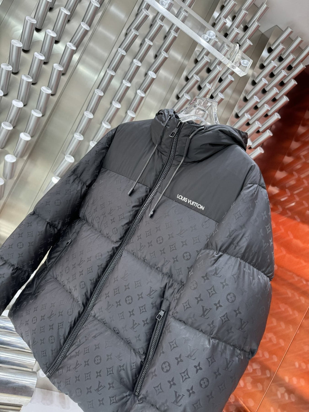 LV Hooded Quilted Puffer Coat