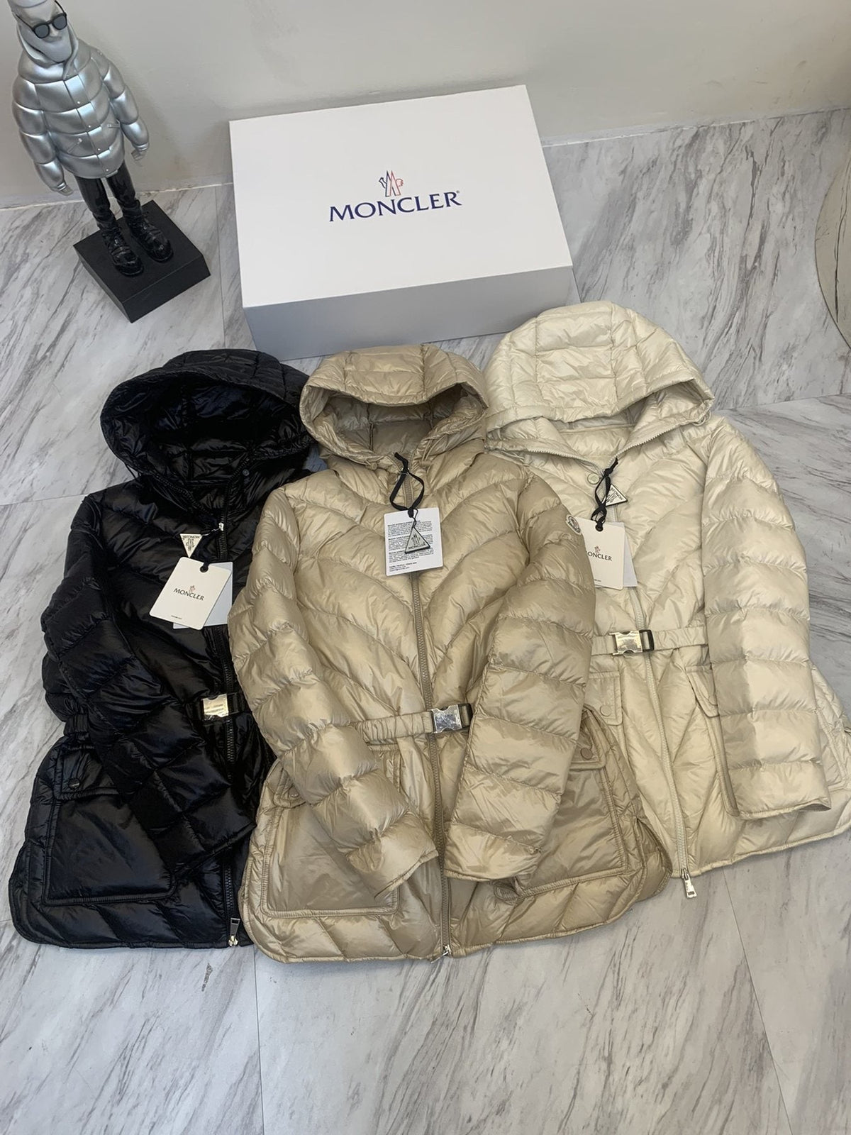 Moncler Hooded Belted Puffer Coat