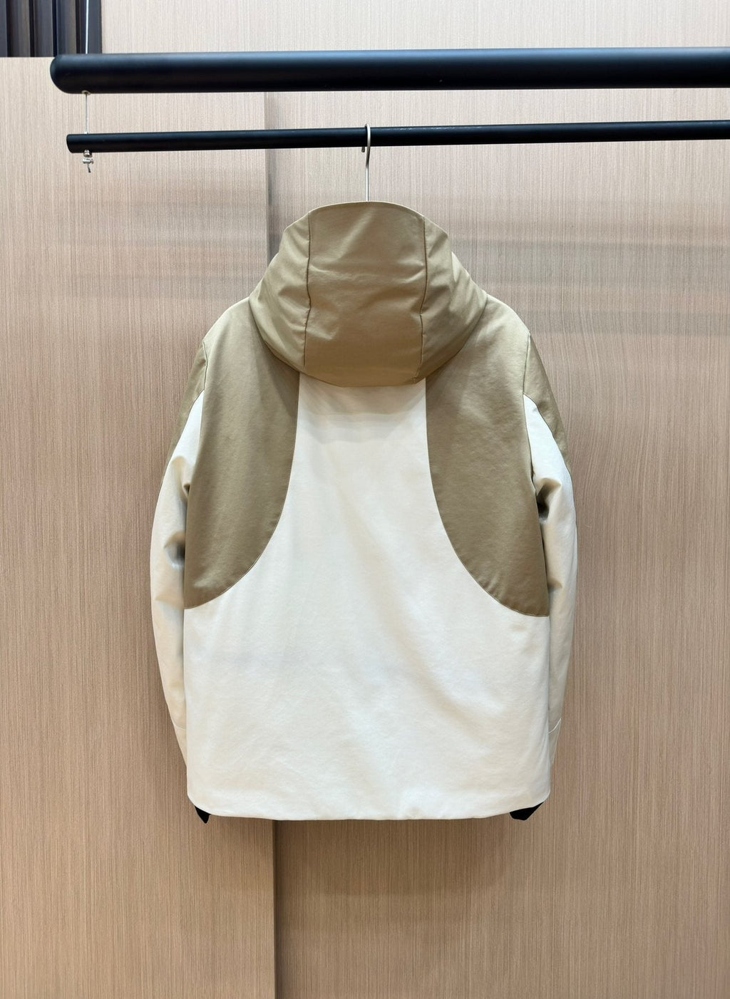Moncler Color-Block Hooded Puffer Coat