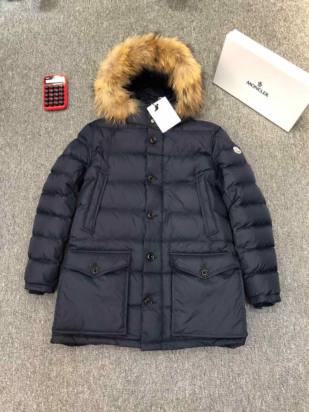 Moncler Hooded Fur-Trim Puffer Coat