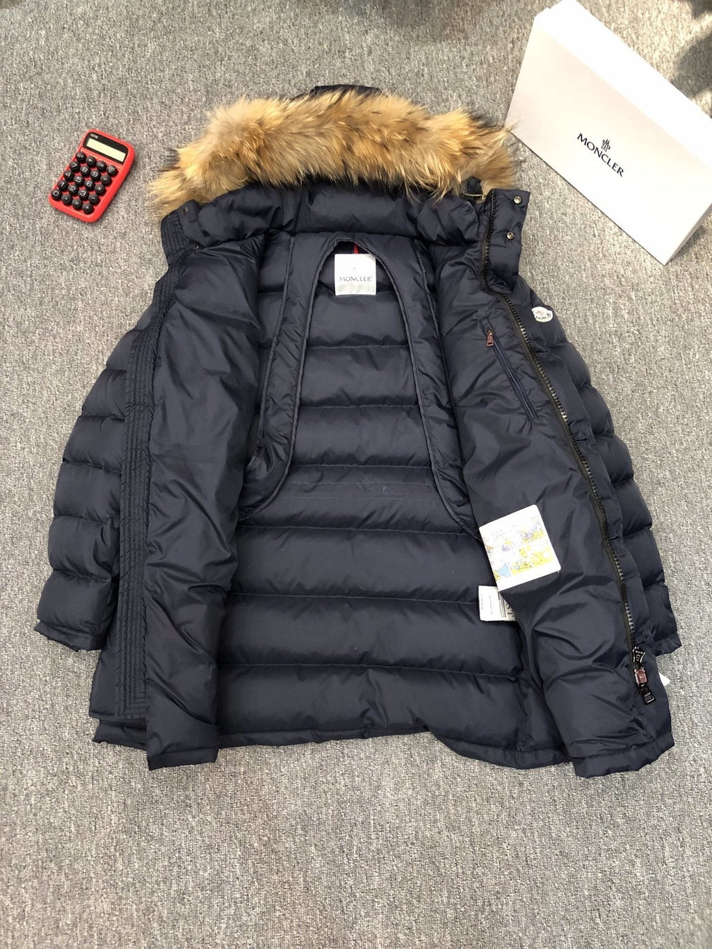 Moncler Hooded Fur-Trim Puffer Coat