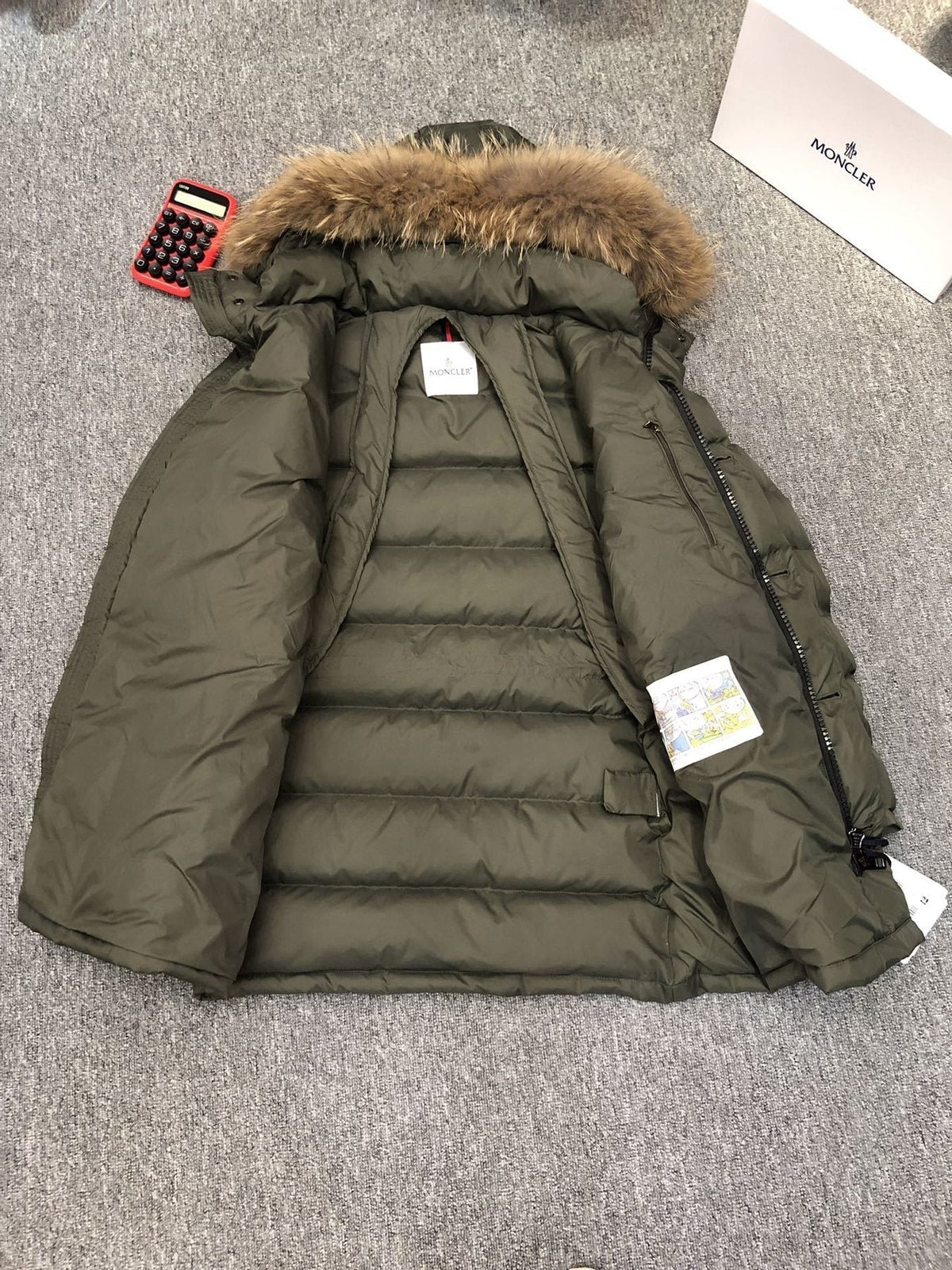 Moncler Hooded Fur-Trim Puffer Coat