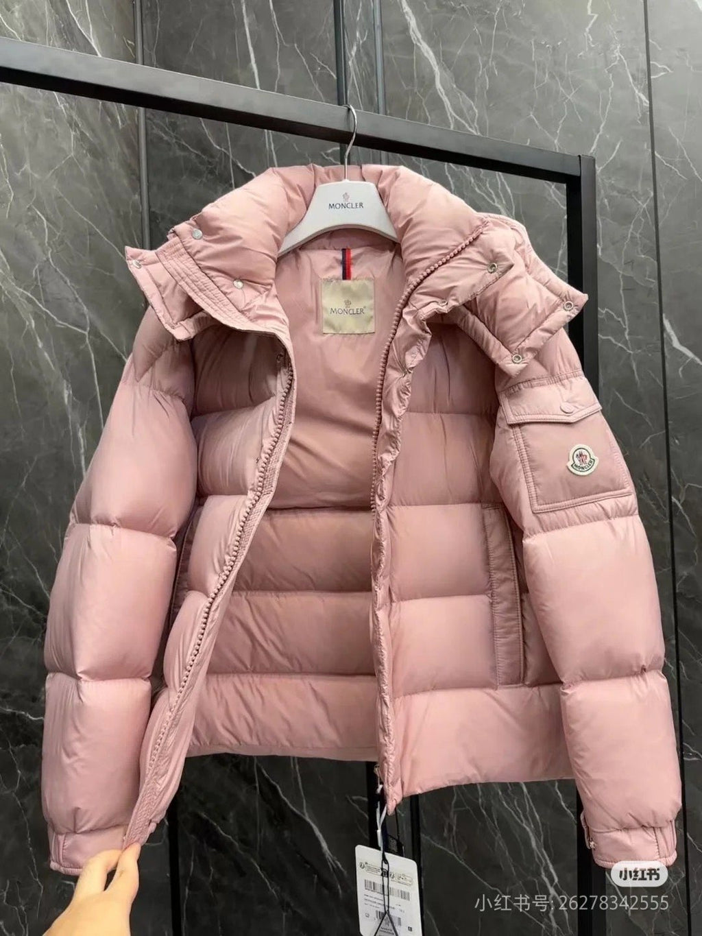 Moncler Matte Short Hooded Puffer Coat