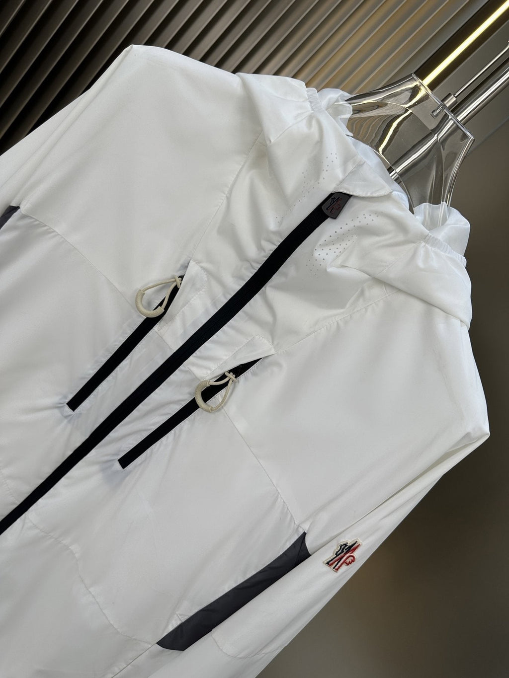 Moncler Hooded Contrast Panel Zip Jacket