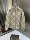 Burberry Beige Check Hooded Zip Jacket