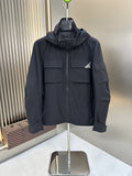 Prada Black Hooded Utility Jacket