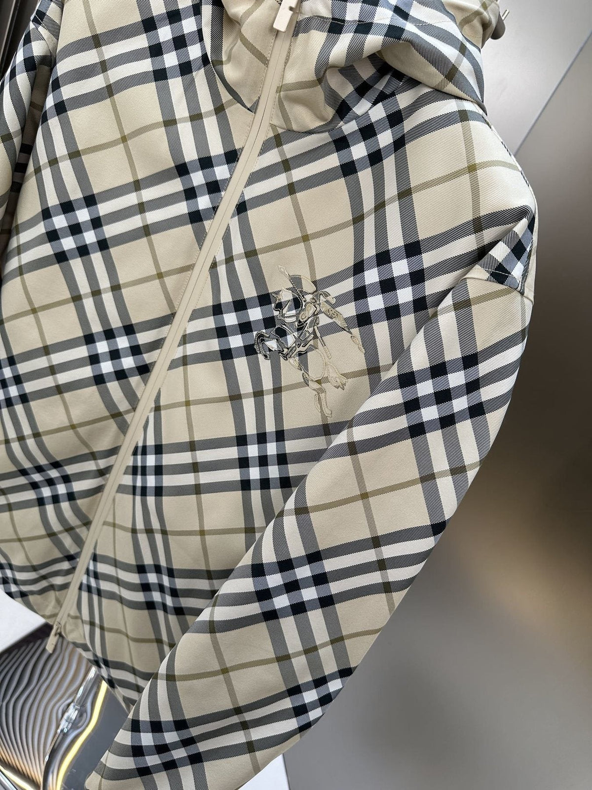 Burberry Reversible Beige Check Hooded Jacket