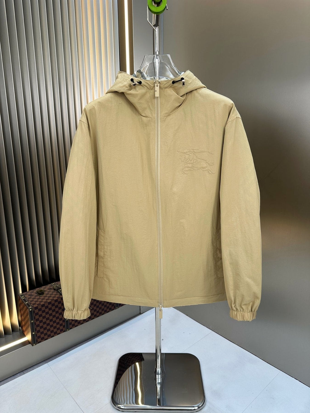 Burberry Reversible Beige Check Hooded Jacket