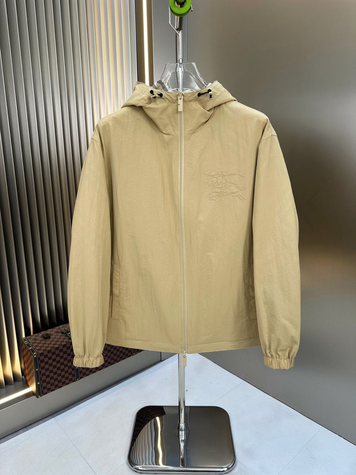 Burberry Reversible Beige Check Hooded Jacket