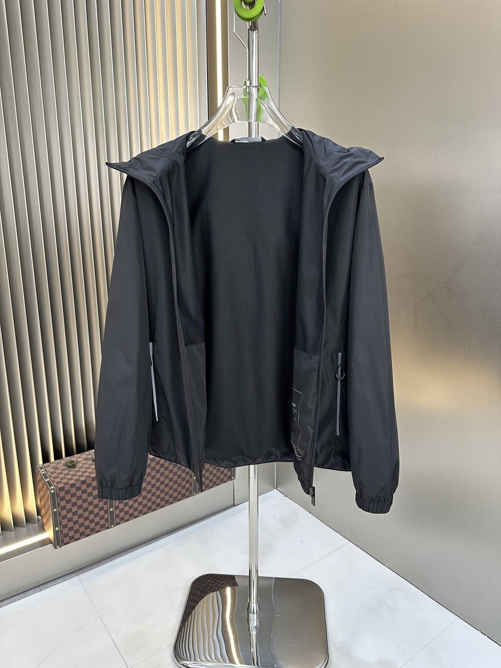 Moncler Black Hooded Full-Zip Jacket