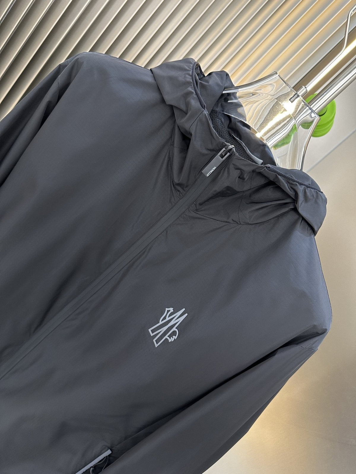 Moncler Black Hooded Full-Zip Jacket