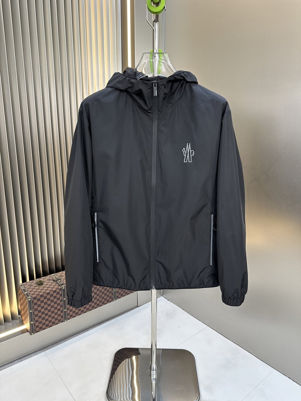 Moncler Black Hooded Full-Zip Jacket