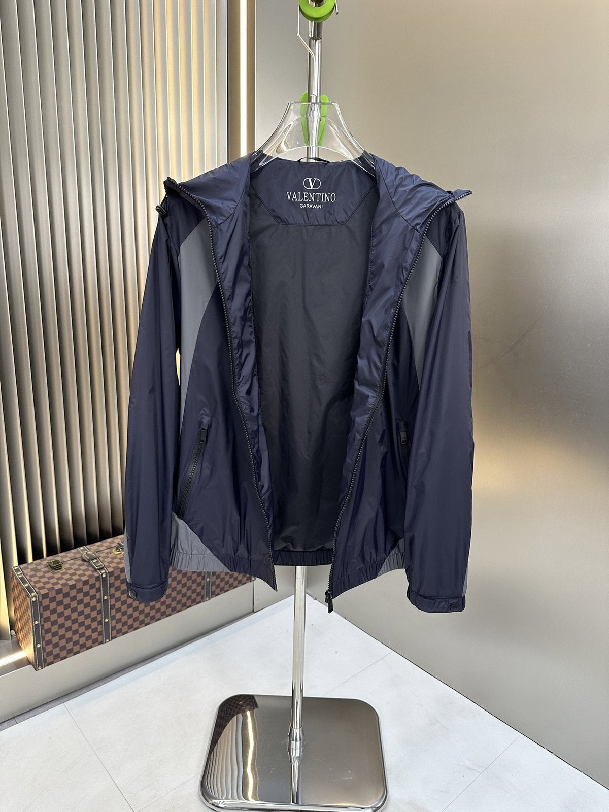 Valentino Color-Block Hooded Windbreaker