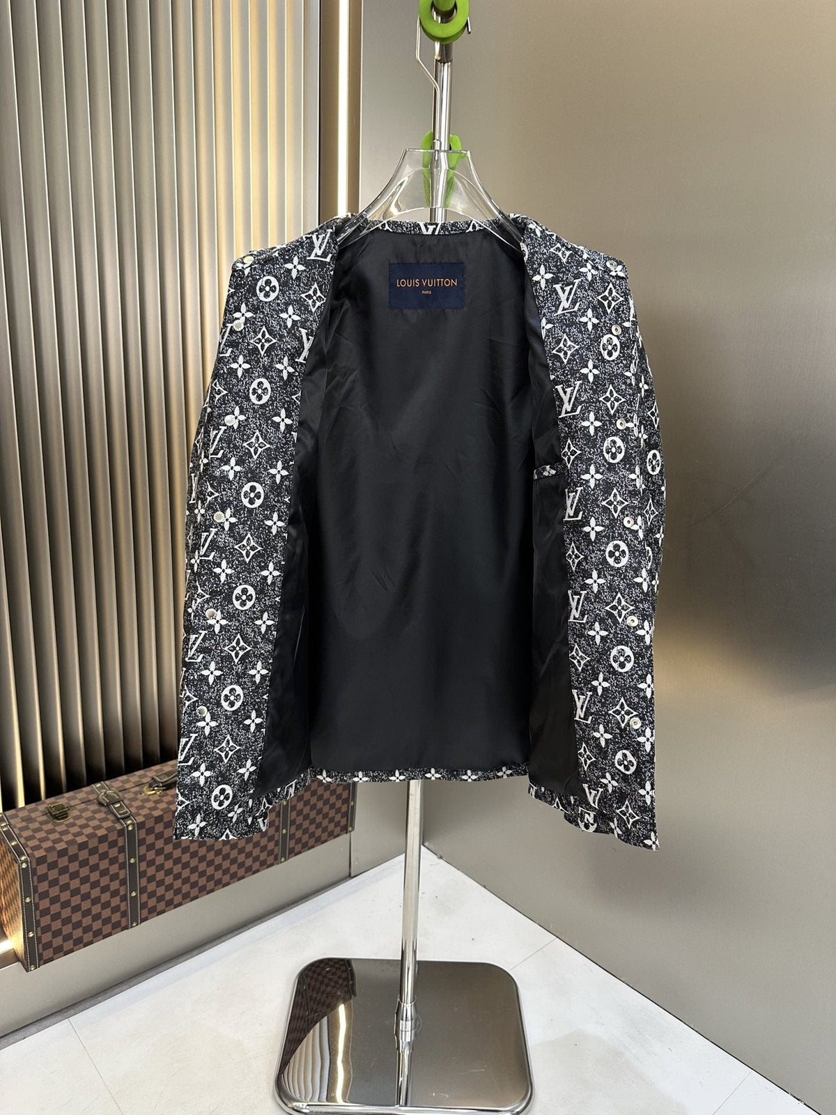 LV All-Over Monogram Button-Front Jacket
