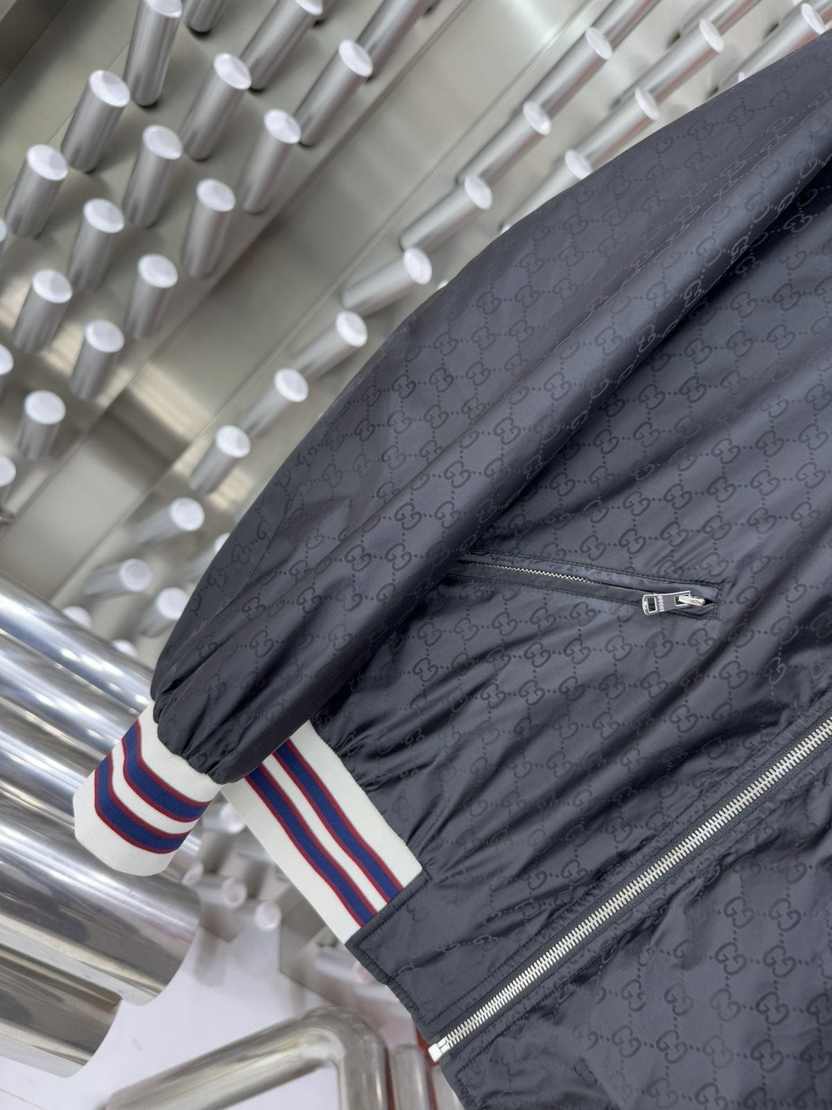 Gucci Allover Monogram Bomber Jacket