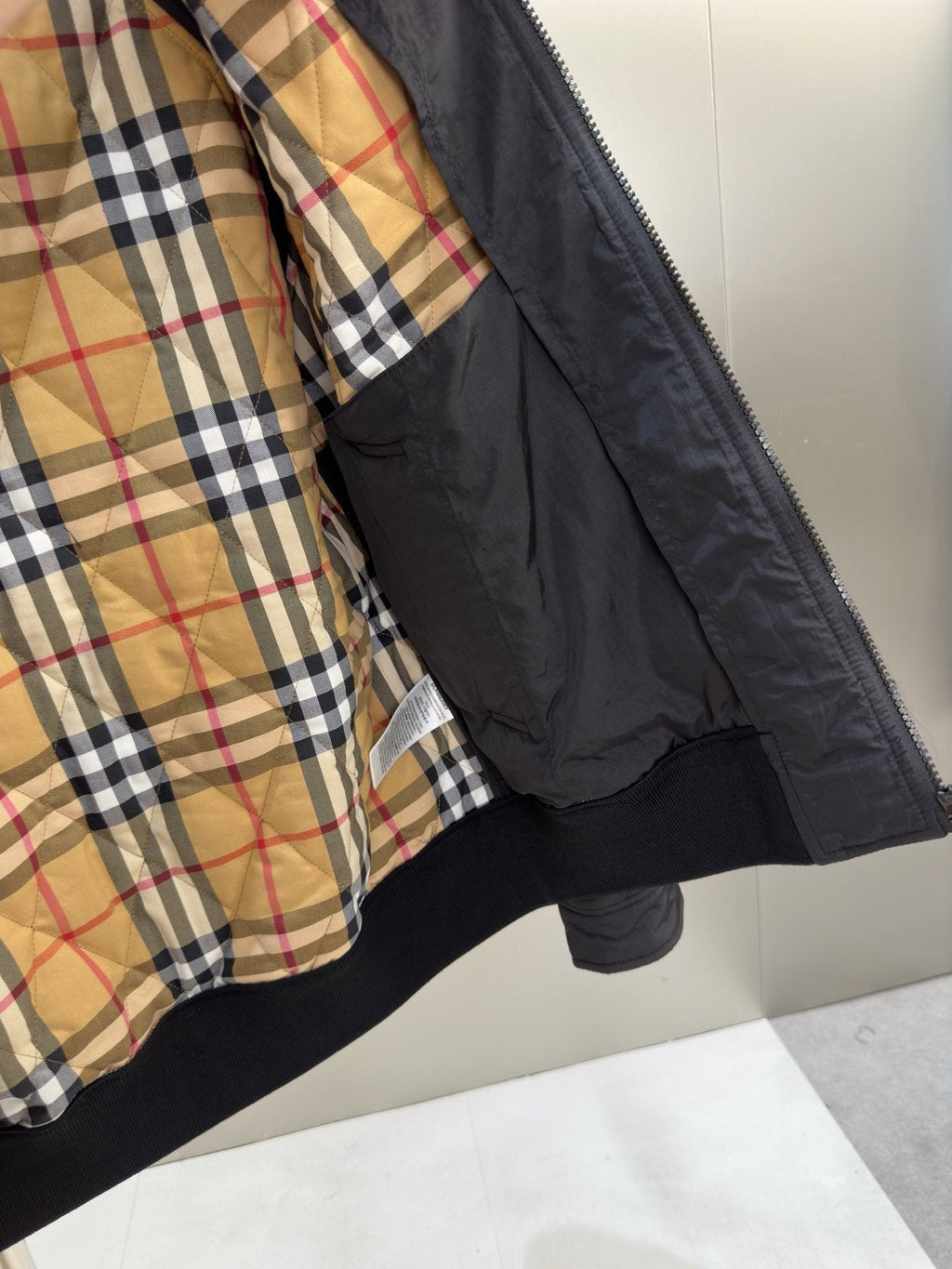 Burberry Diamond-Quilted Check-Lined Jacket