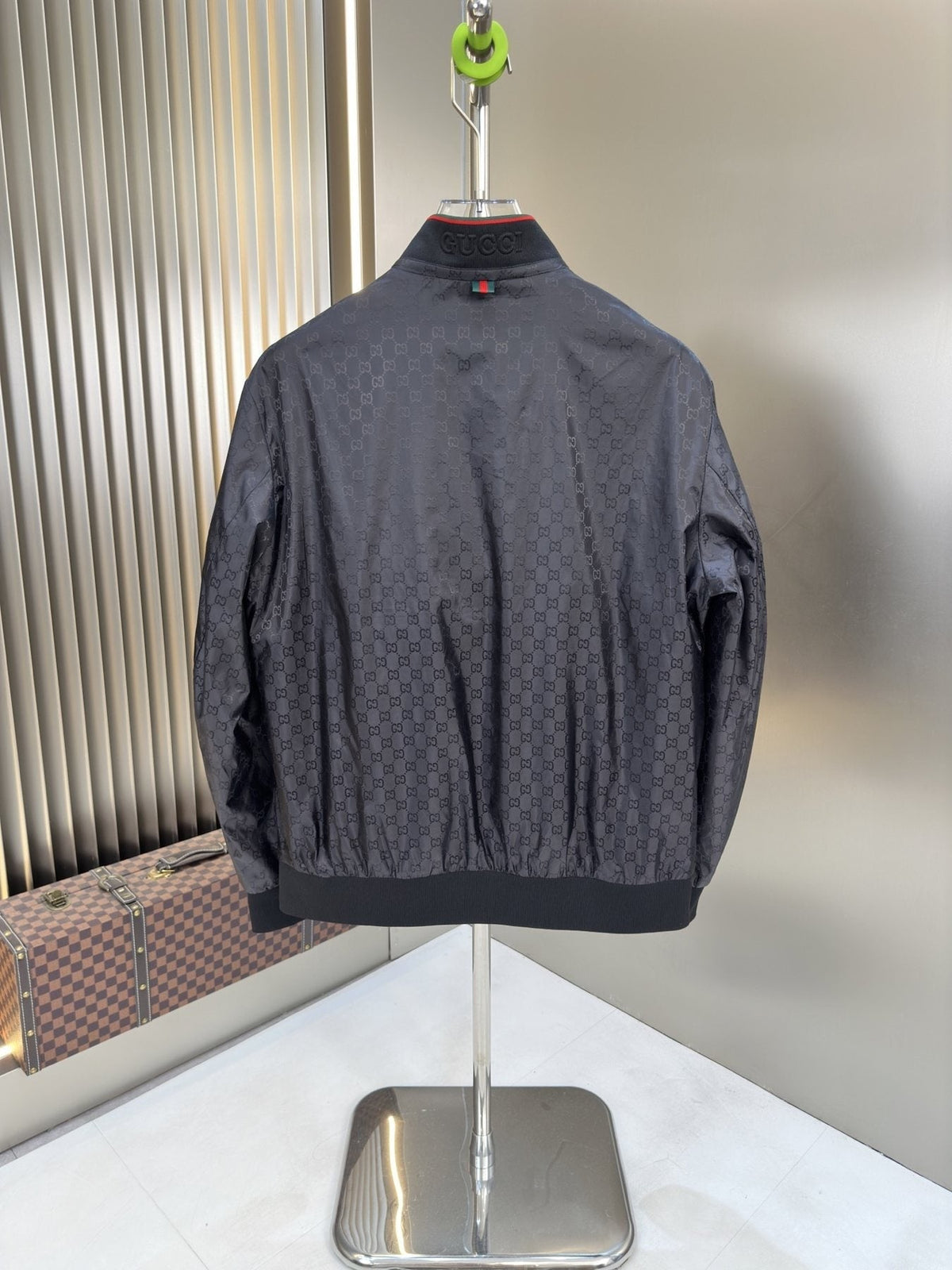 Gucci Tonal Monogram Zip-Front Bomber Jacket