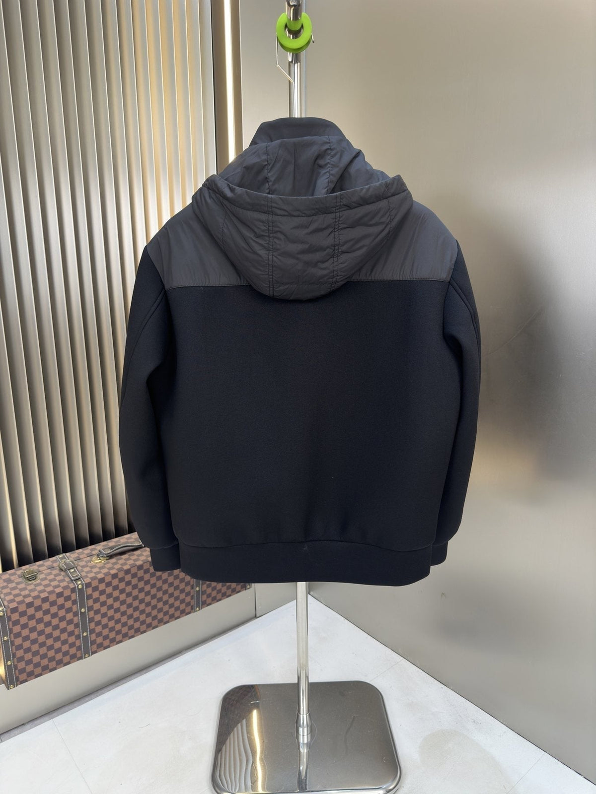 Prada Hooded Contrast-Panel Jacket