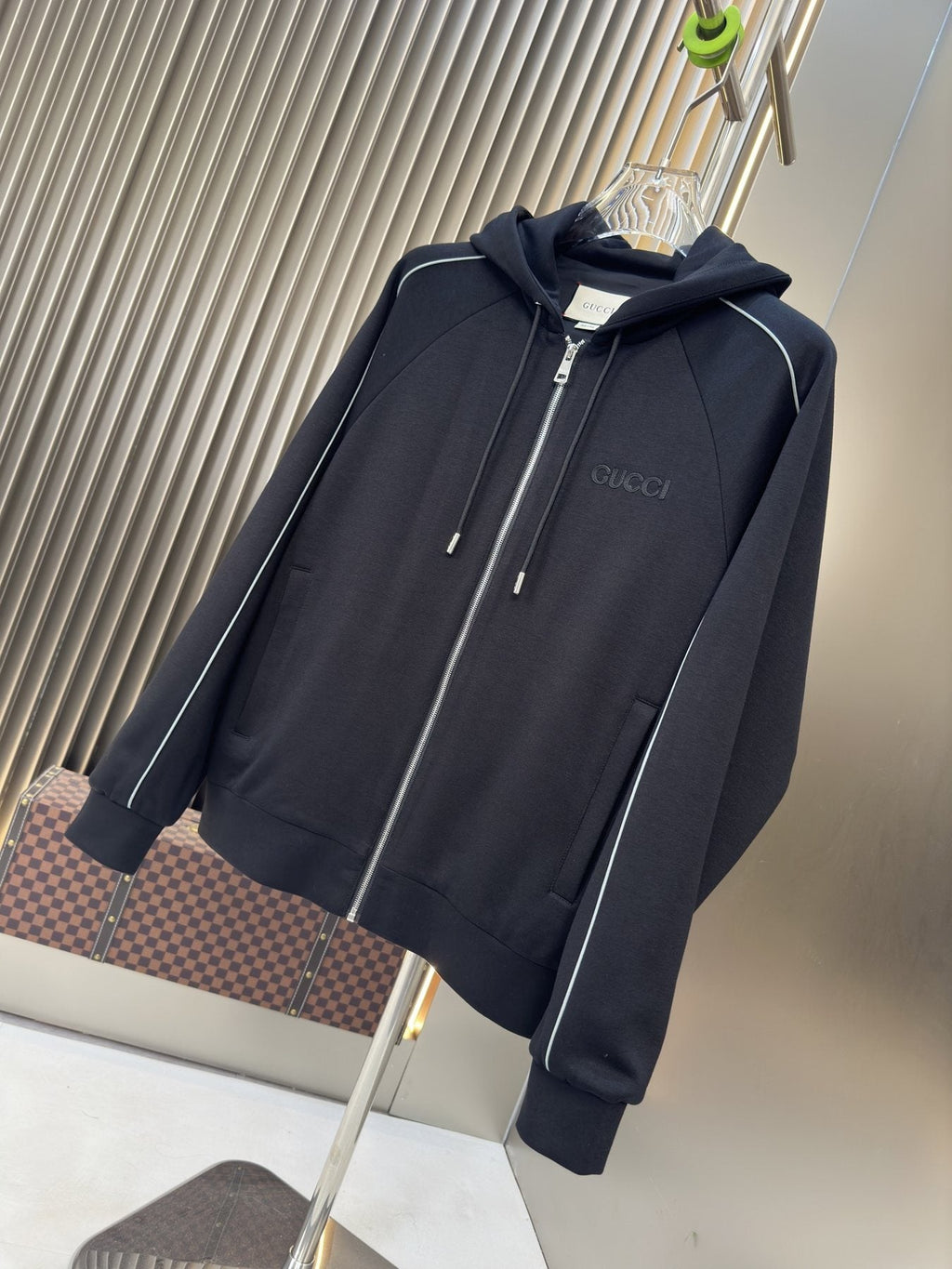 Gucci Hooded Contrast-Piping Jacket