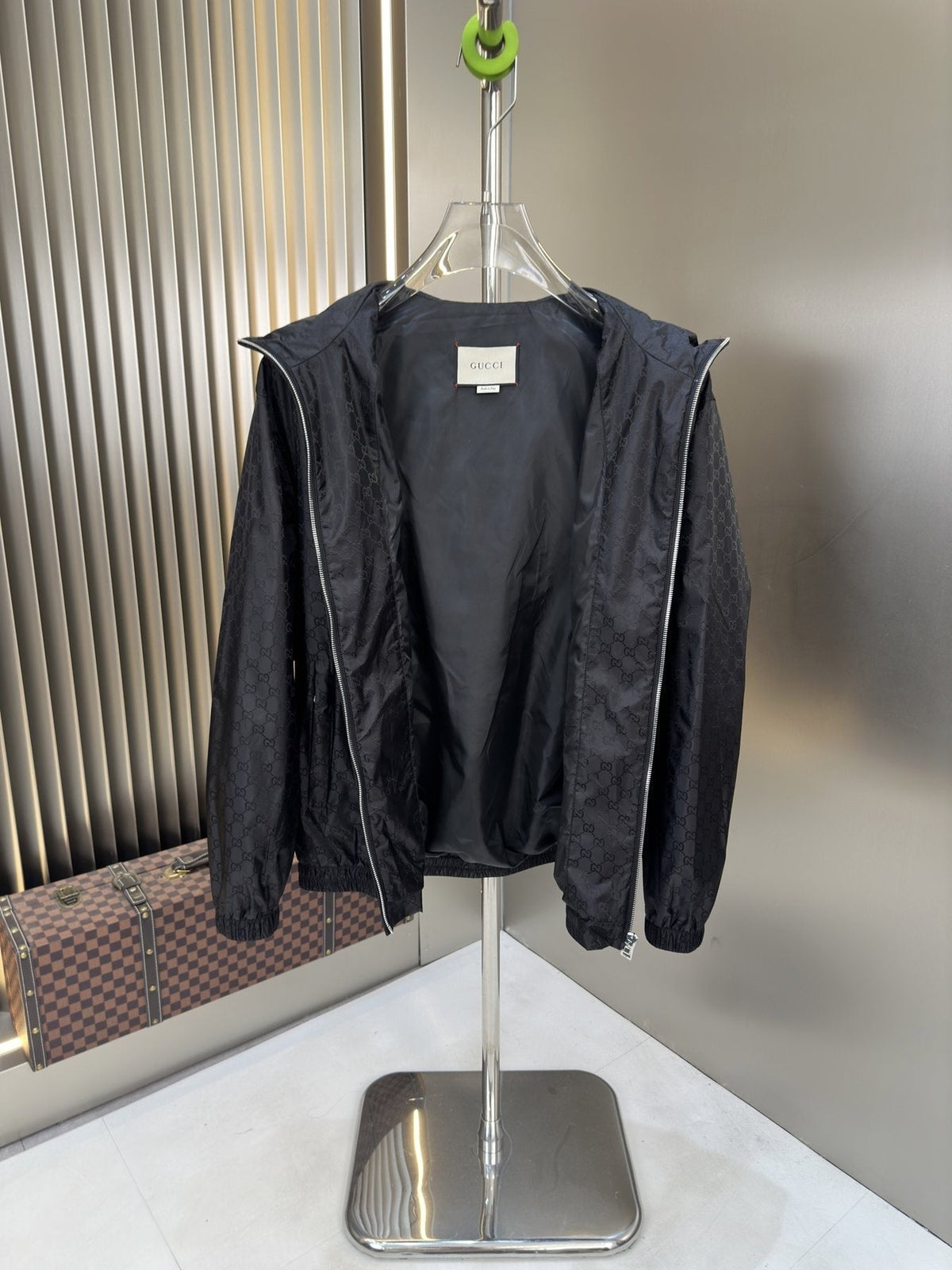 Gucci Tonal Monogram Hooded Zip Jacket