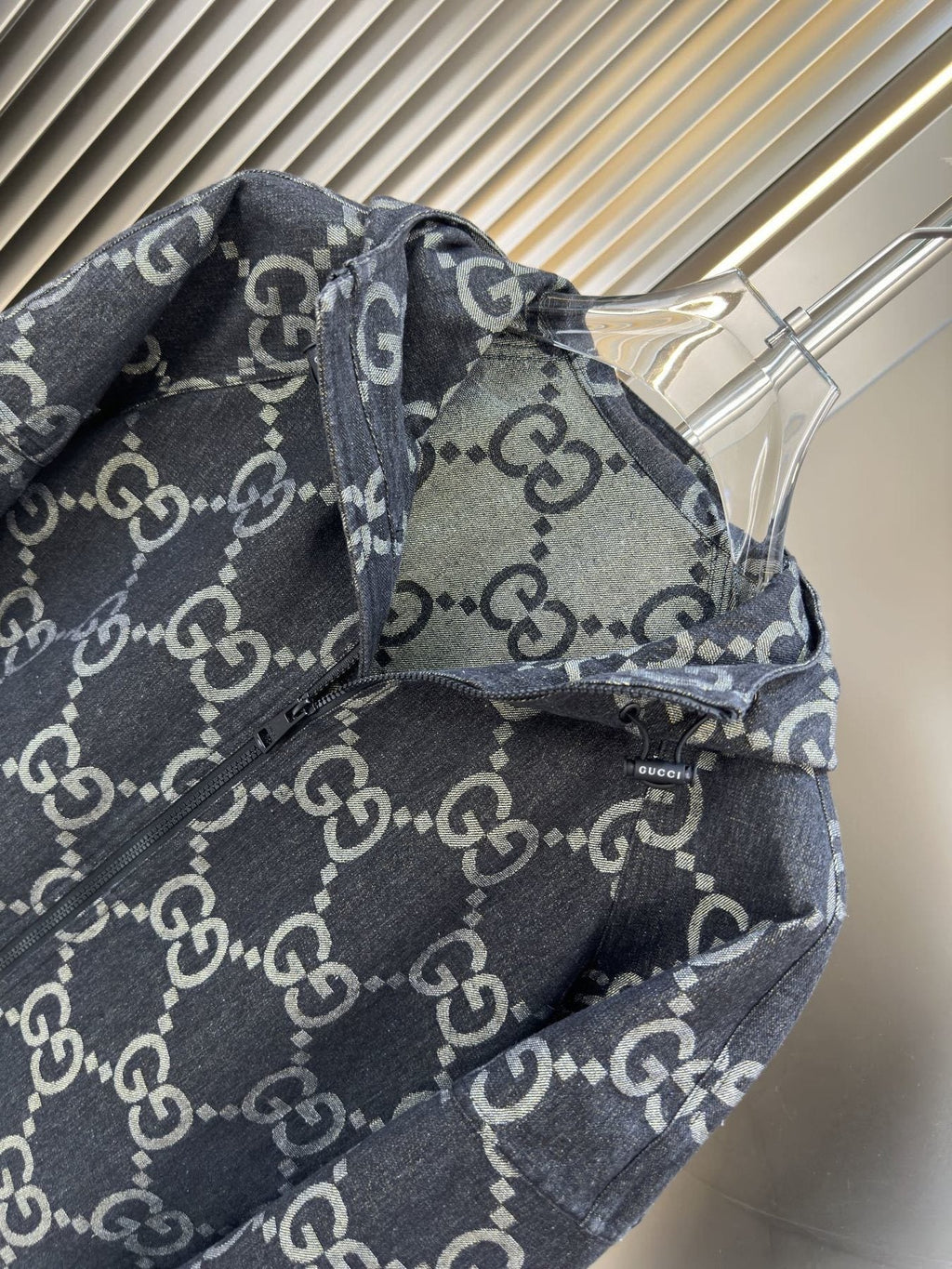 Gucci All-Over Monogram Hooded Zip Jacket