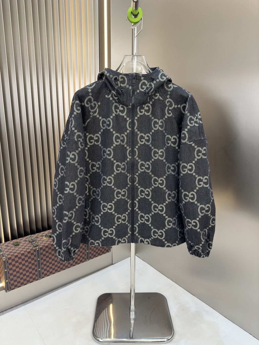 Gucci All-Over Monogram Hooded Zip Jacket