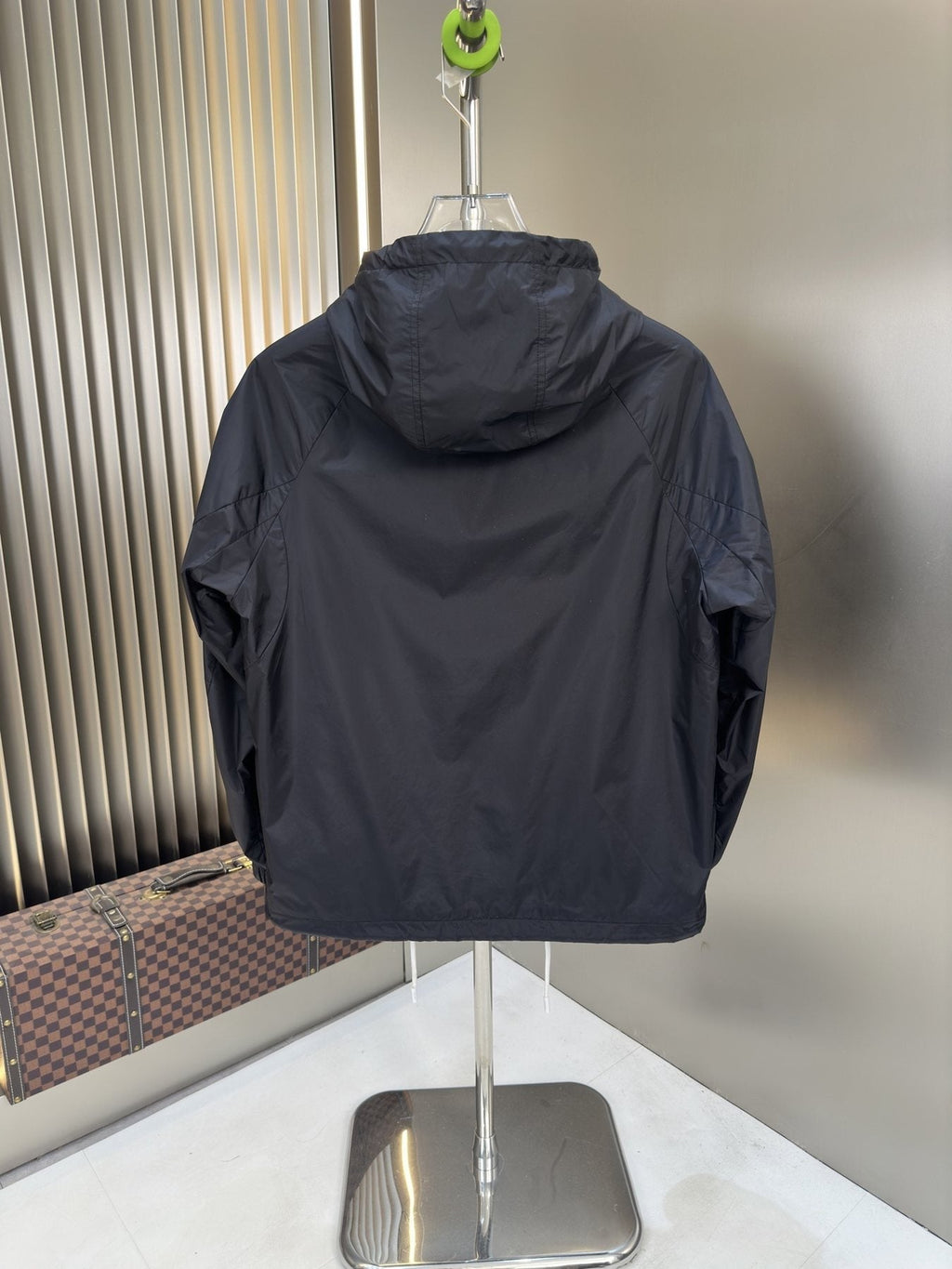 Prada Dark Navy Hooded Jacket with Blue Zipper Trim