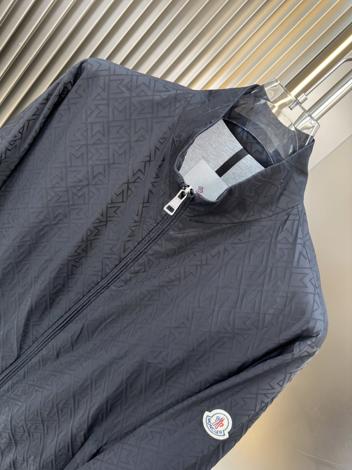 Moncler Reversible Geometric-Quilt Zip Jacket