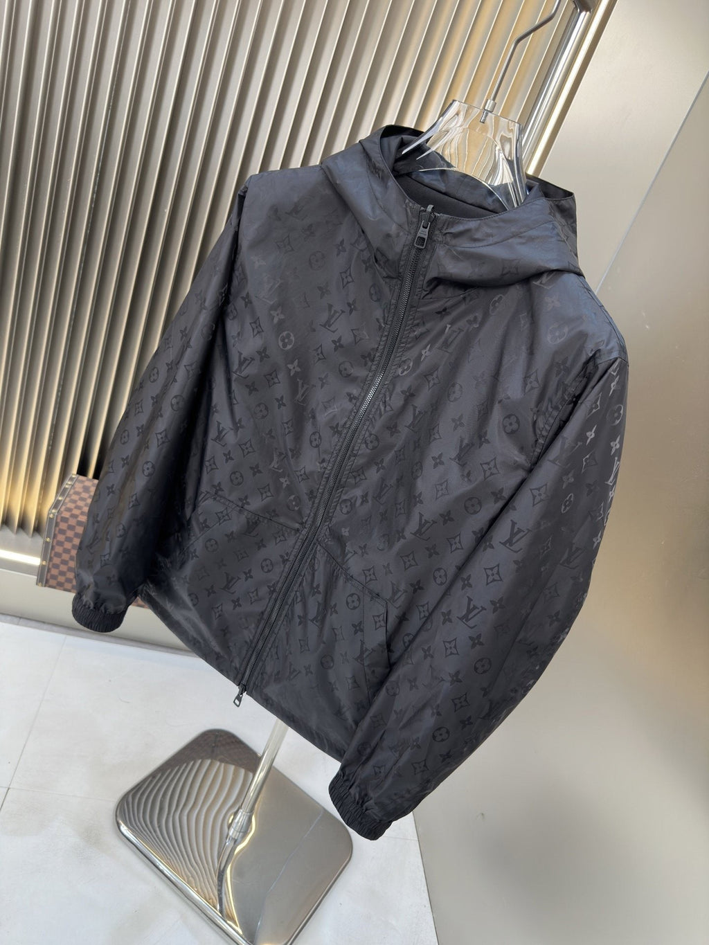 Louis Vuitton Black Monogram Hooded Zip Jacket