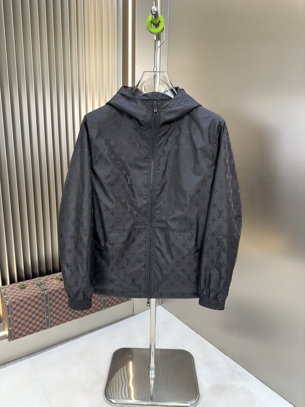 Louis Vuitton Black Monogram Panel Hooded Zip Jacket
