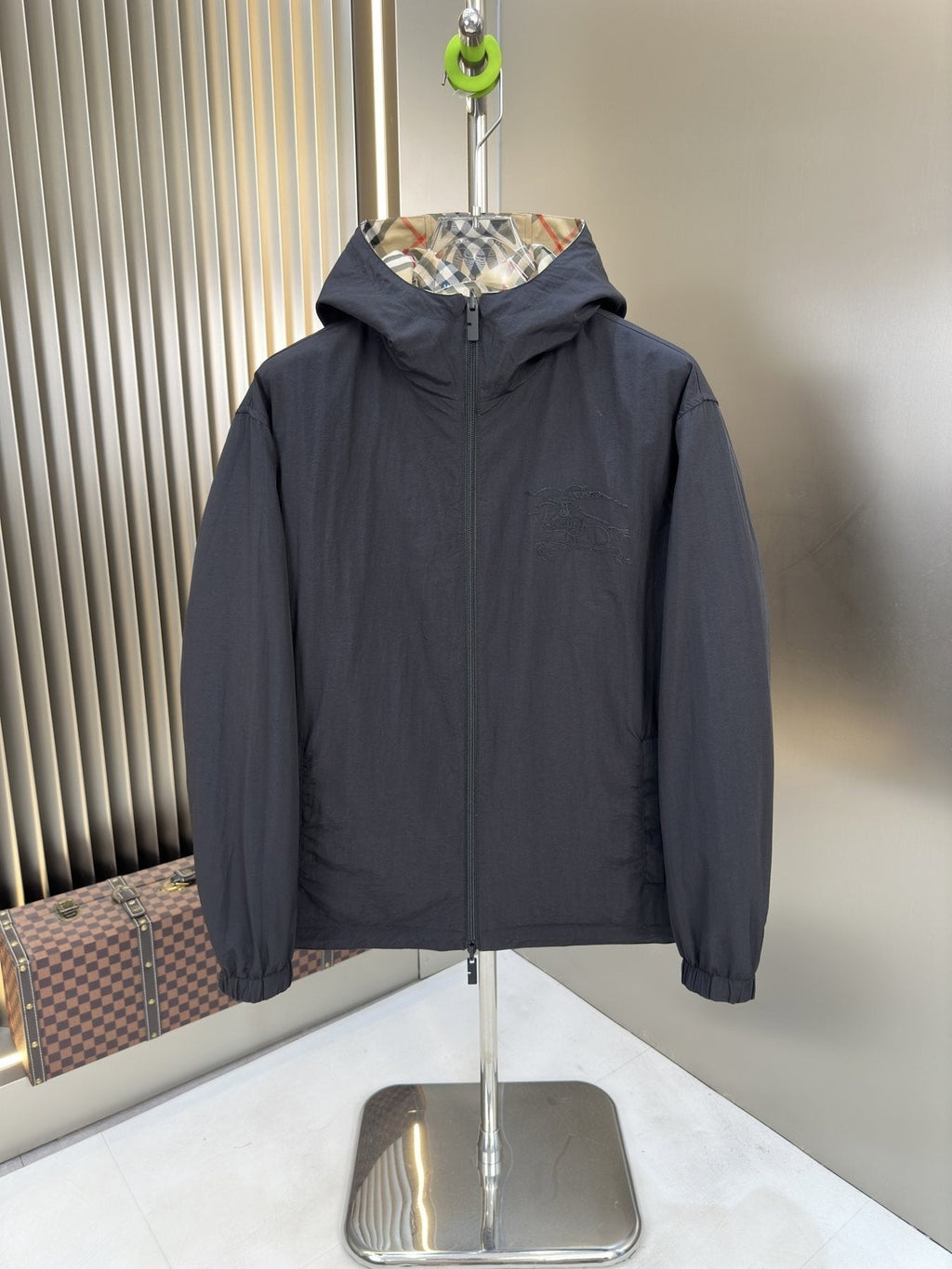 Burberry Reversible Check Hooded Jacket