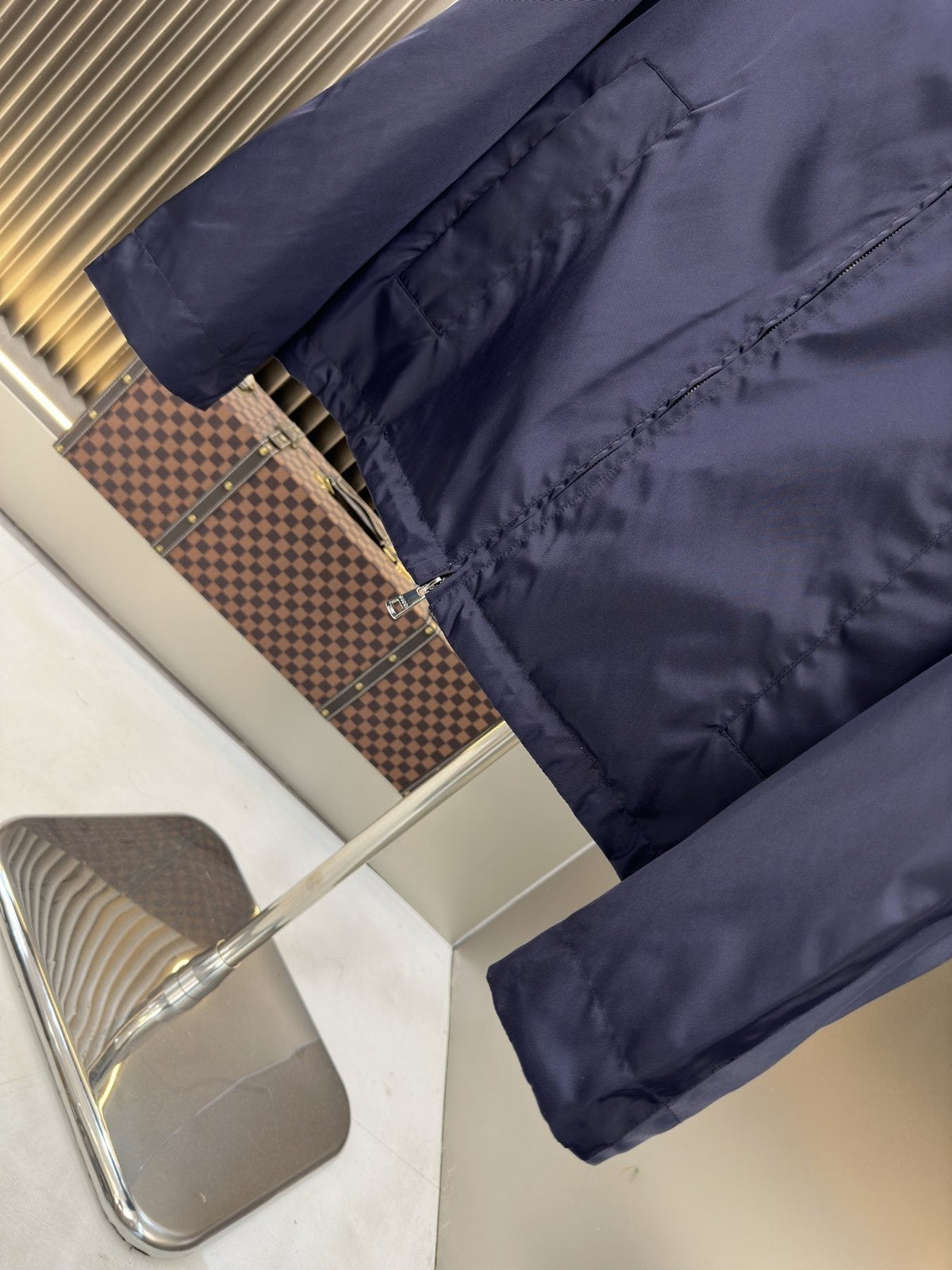 Gucci Navy Hooded Zip-Front Jacket