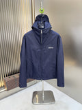 Gucci Navy Hooded Zip-Front Jacket