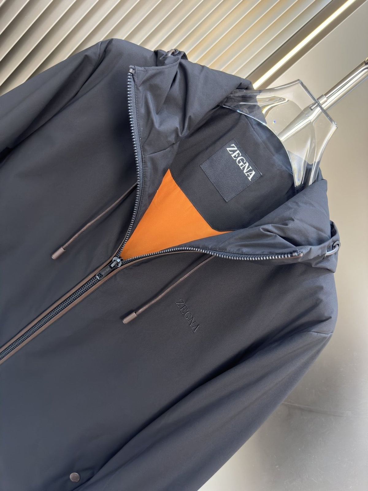 Zegna Hooded Asymmetric-Zip Jacket