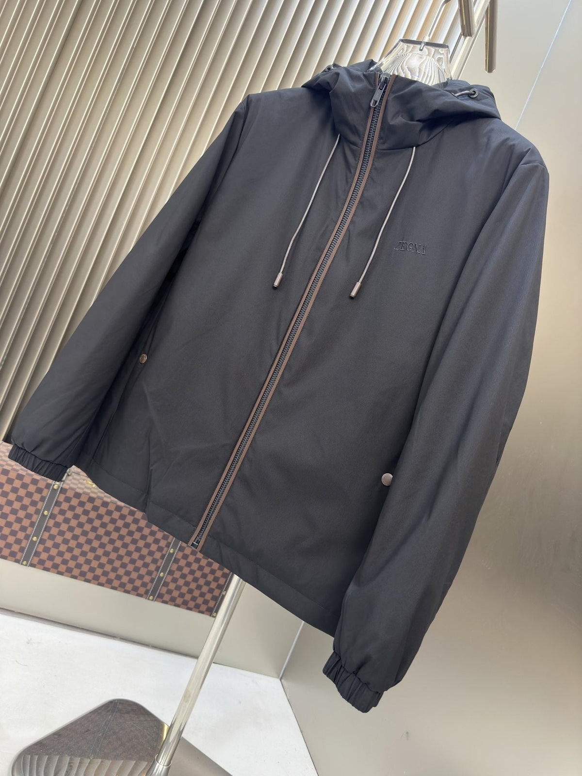 Zegna Hooded Asymmetric-Zip Jacket