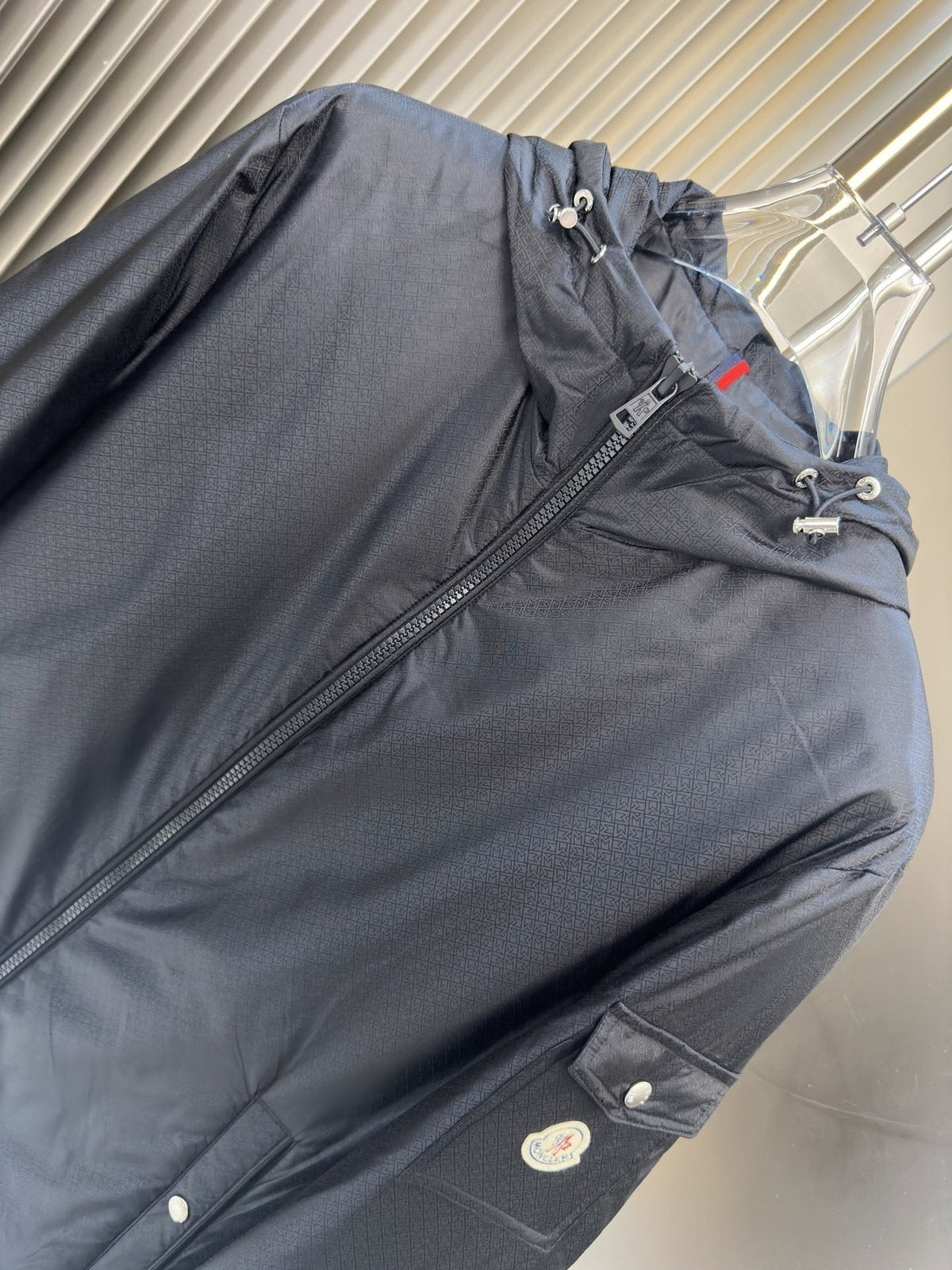 Moncler Hooded Asymmetric-Zip Utility Jacket