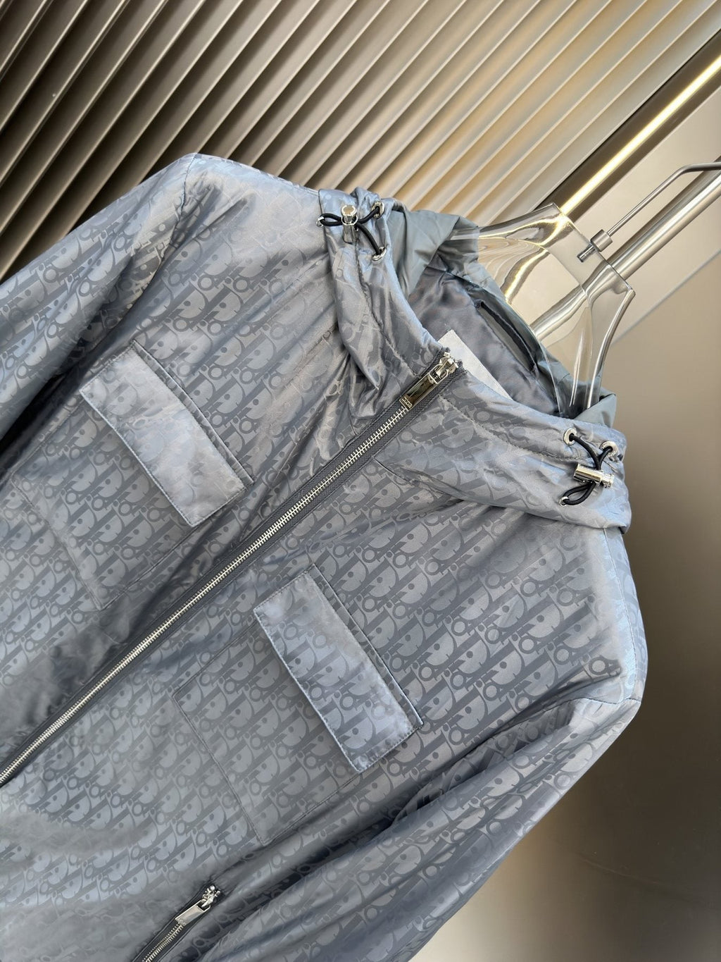 Dior Tonal Monogram Hooded Jacket