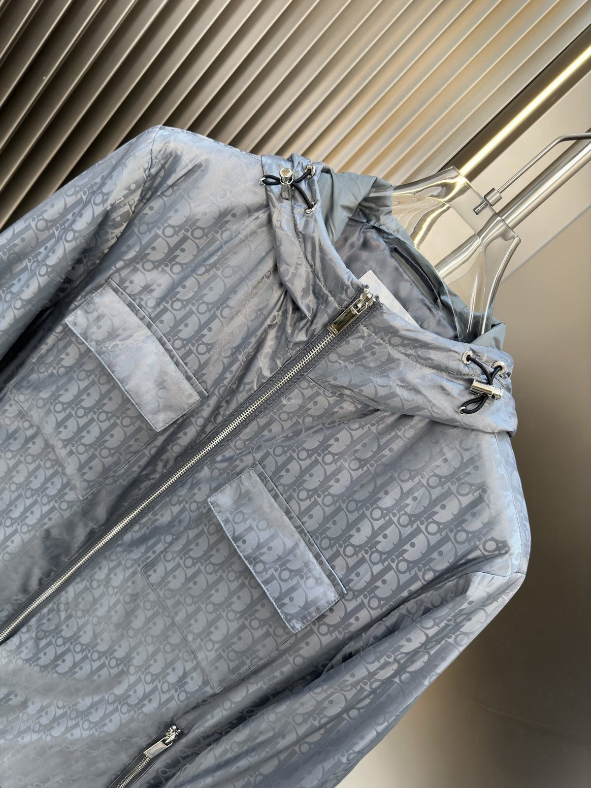 Dior Tonal Monogram Hooded Jacket