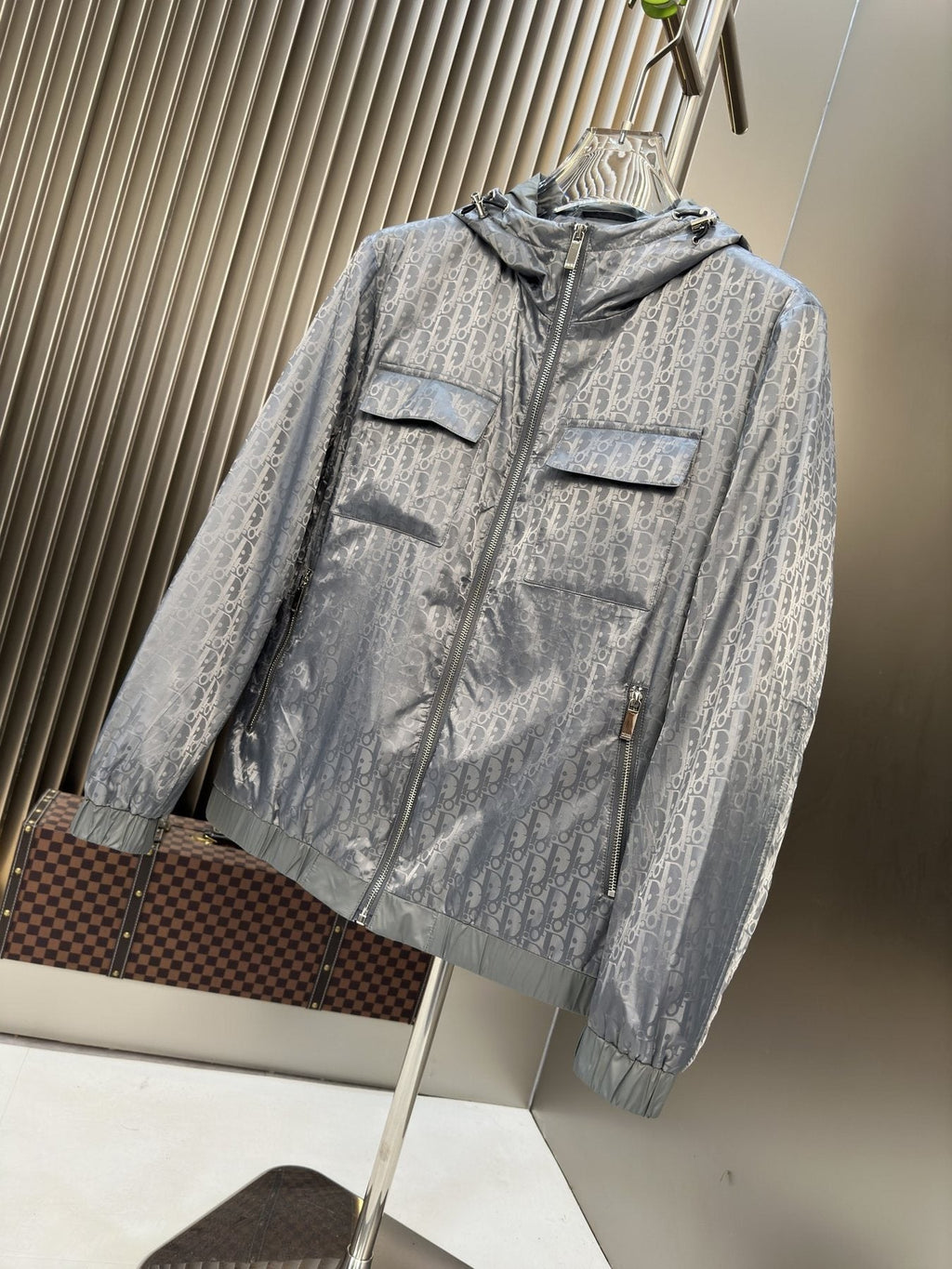 Dior Tonal Monogram Hooded Jacket